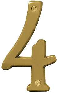 NUMBER HOUSE 4 SB 4IN BRSH BR 