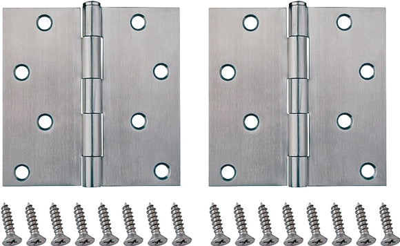 ProSource 20339SS-4S-DB-PS Square Corner Door Hinge, 4 in H Door Leaf, 1-3/4 in W Door Leaf, 2.2 mm Thick Door Leaf