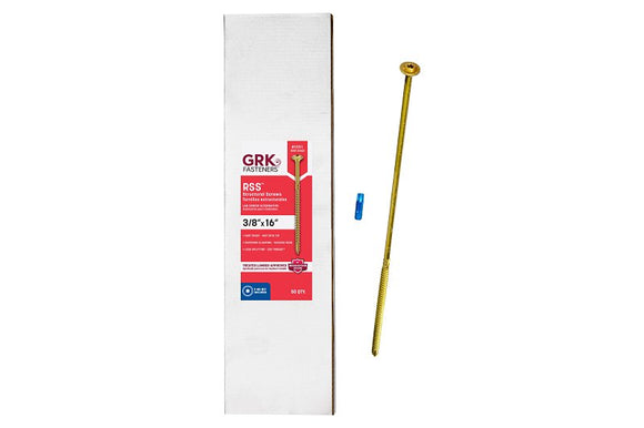 GRK Fasteners RSS 12311 Structural Screw, 3/8 in Thread, 16 in L, Flat Head, Star Drive, Steel, 50 PK
