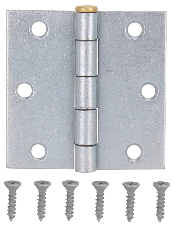 ProSource 20337MGS-PS Square Corner Door Hinge, 3 in H Door Leaf, 1-1/4 in W Door Leaf, 2.2 mm Thick Door Leaf, 3 x 3 in