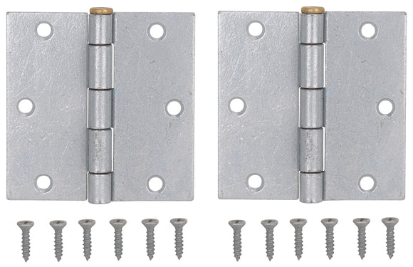 ProSource 20338MGS-PS Square Corner Door Hinge, 3-5/8 in H Door Leaf, 1-1/2 in W Door Leaf, 2.2 mm Thick Door Leaf