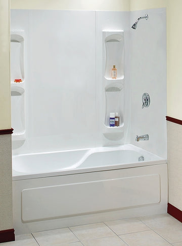 Maax Utah Series 102573-000-129 Bathtub Wall Kit, 31-3/4 in L, 60-1/2 in W, 59 in H, Polystyrene, Glue Up Installation