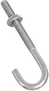 BOLT J-HOOK 3/16X2-1/2IN ZINC 