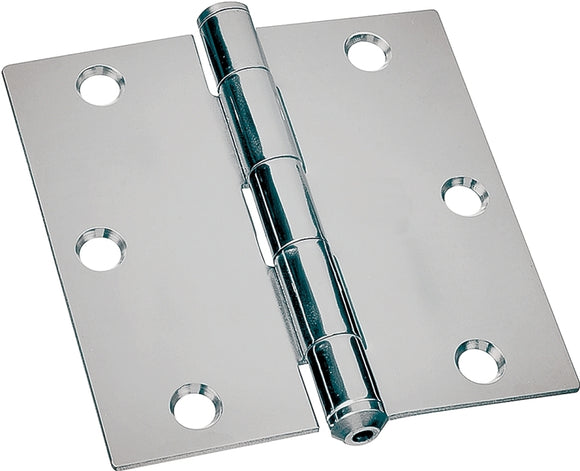 ProSource LR-039-PS Utility Hinge, Steel, Zinc, Removable Pin, 180 deg Range of Motion, Full Mortise Mounting, 48 lb