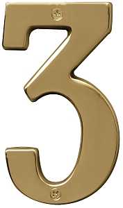NUMBER HOUSE 3 SB 5IN POL BRS 