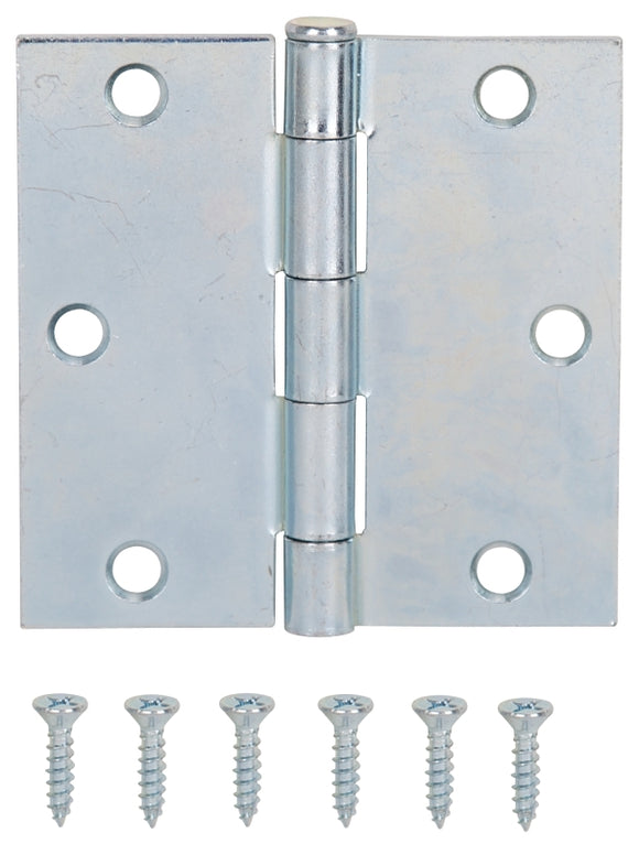 ProSource LR-041-PS Utility Hinge, Steel, Zinc, Removable Pin, 180 deg Range of Motion, Full Mortise Mounting, 70 lb