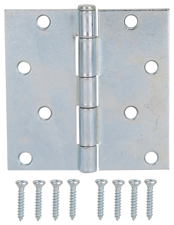 ProSource LR-042-PS Utility Hinge, Steel, Zinc, Removable Pin, 180 deg Range of Motion, Full Mortise Mounting, 70 lb