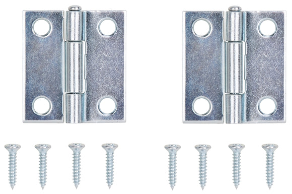 ProSource LR-053-PS Utility Hinge, Steel, Zinc, Removable Pin, 180 deg Range of Motion, Full Mortise Mounting, 7 lb