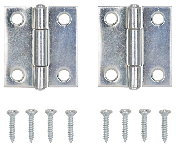 ProSource LR-048-PS Utility Hinge, 1-3/8 in H Door Leaf, 9/16 in W Door Leaf, 1.5 mm Thick Door Leaf, Steel, Zinc, 7 lb
