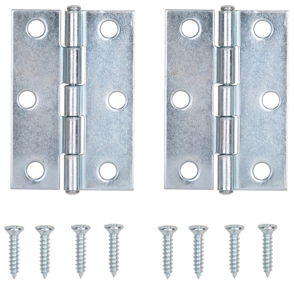 ProSource LR-050-PS Cabinet Hinge of 2-1/2 in L x 1-3/4 in W, Steel, Zinc, Fixed Pin,180 deg Range of Motion, Full Mortise Mo