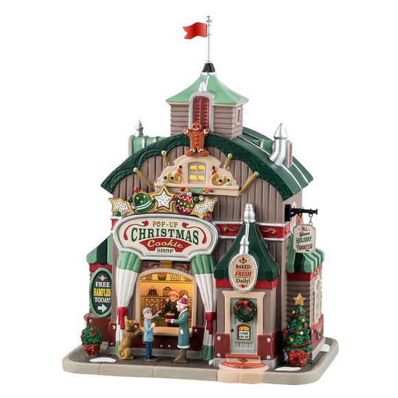 Lemax 45248 Christmas Decor, 9.84 in H, Pop-up Christmas Cookie Shop, Porcelain, LED