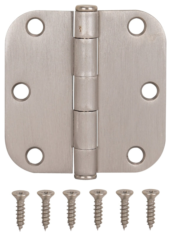 ProSource LR-702-PS Door Hinge, 3 in H Door Leaf, 3 in W Door Leaf, 2 mm Thick Door Leaf, 3 x 3 in, Steel, Satin Nickel