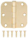 HINGE DOOR 5/8 RND CNR SAT BRS