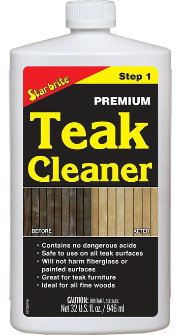 Star brite 081432 Premium Teak Cleaner, 32 oz Bottle, Liquid, Clear