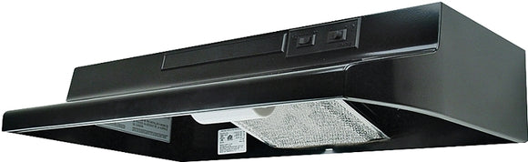Air King AV1366 Range Hood, 180 cfm, 2 Fan, 36 in W, 12 in D, 6 in H, Steel, Black