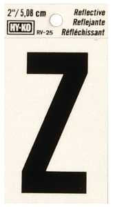 LETTER HOUSE Z 2IN REFL BLK   