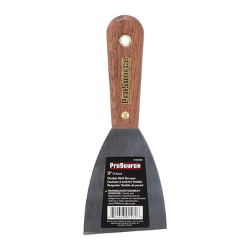 ProSource 01570R Wall Scraper, 3 in W Blade, Full Tang Blade, HCS Blade, Rosewood Handle, 7-3/4 in OAL