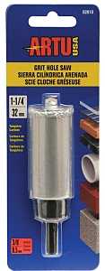 HOLE SAW TC GRIT 1-1/4IN W/ARB