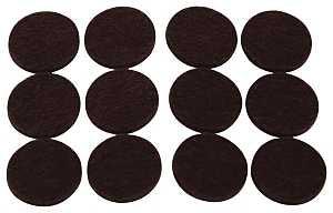 PAD FELT LT DUTY RND 7/8IN BRN