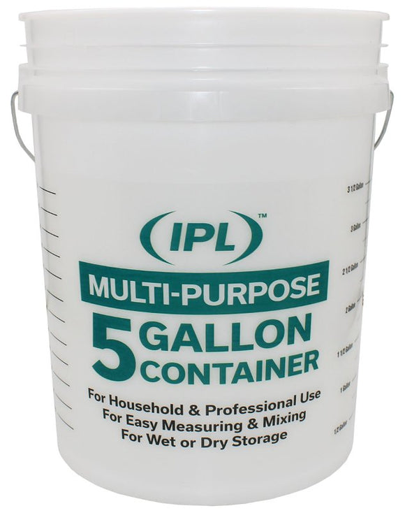 Leaktite-IPL Plastics 1123056 Multi-Purpose Pail with Handle, 5 gal Capacity, HDPE, Natural