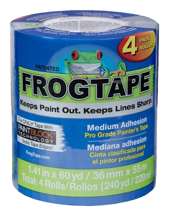 FrogTape 104956 Pro-Grade Painter's Tape, 60 yd L, 1.41 in W, Blue