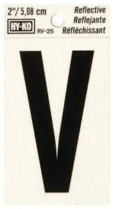 LETTER HOUSE V 2IN REFL BLK   