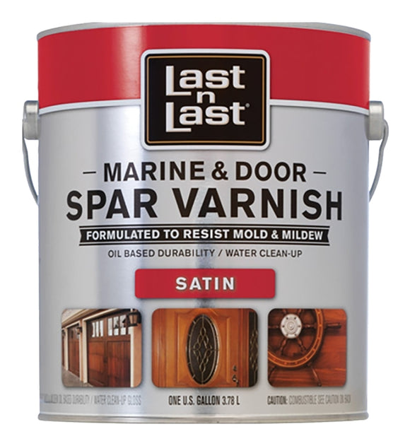 Last n Last 94101 Spar Varnish, Satin, Amber, Liquid, 1 gal