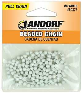 CHAIN BEAD W/CON NO 6 3FT WHT 