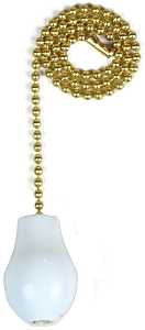 CHAIN PULL W/WHT WOOD KNB 12IN