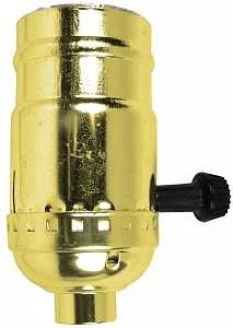SOCKET TURN KNOB ON/OFF BRASS 