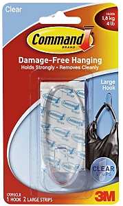 LARGE CLEAR HOOK AND STRIPS   