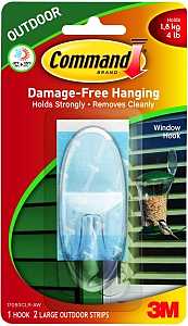 HOOK WINDOW OUTDOOR CLEAR LRG 