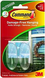 HOOK WINDOW OUTDOOR CLEAR MED 