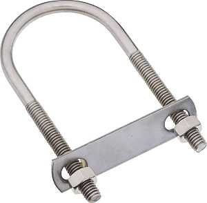 BOLT U W/NUT 5/16X1-3/8X2.5 SS
