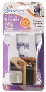LATCH SPRING PLSTC WHT 6 COUNT