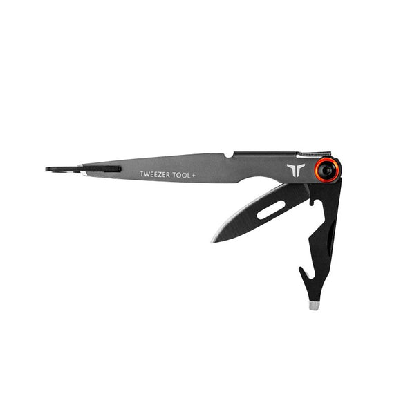 True TweezerTool+ Series TRU-MTL-1008 Keychain Multi-Tool, 1-1/2 in Point, Drop Point, Steel, Black Oxide, 3.78 in OAL