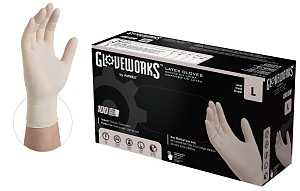 GLOVE LATEX TXRD IVORY 4MIL L 