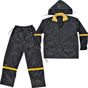 RAINSUIT NYLON/PVC BLK 3PC 2XL