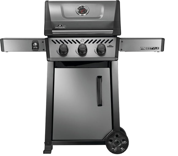 Napoleon Freestyle 365 Series F365DNGT Gas Grill, 33,000 Btu, Natural Gas, 3-Burner, Cabinet Storage, Graphite