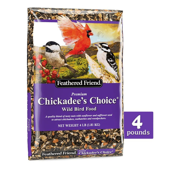 Feathered Friend Chickadee's Choice 14409 Safflower Seed Wild Bird Food, 4 lb, Blended, Bag