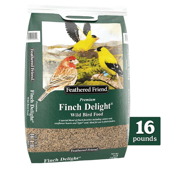 Feathered Friend Finch Delight 14412 Sunflower Kernel Wild Bird Food, 16 lb, Blended, Bag
