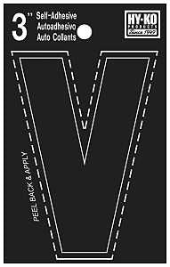 LETTER HOUSE V 3IN  VINYL BLK 