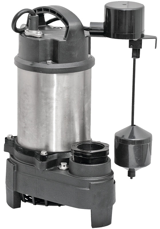 Superior Pump 92571 Sump Pump, 7.5 A, 120 V, 0.5 hp, 2 in Outlet, 75 gpm, Iron/Stainless Steel Housing Material