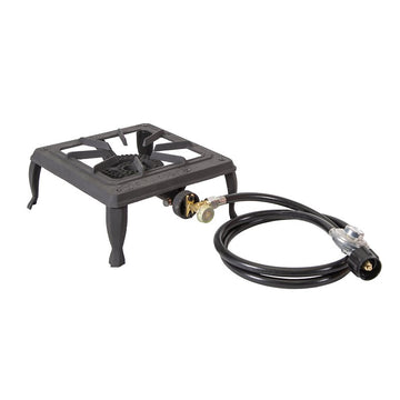 Stansport 208-100 Stove, 1-Burner, Propane, 15,000 Btu, Cast-Iron