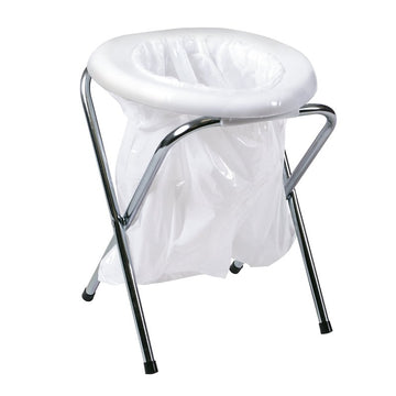 Stansport 271 Portable Toilet, Round, 200 lb, Plastic/Steel, White