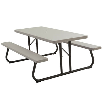 Lifetime Products 60110 Picnic Table, 30 in W, 72 in D, 29 in H, HDPE Table, Foldable