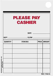 MANUAL RECEIPT 3INX4.25IN     