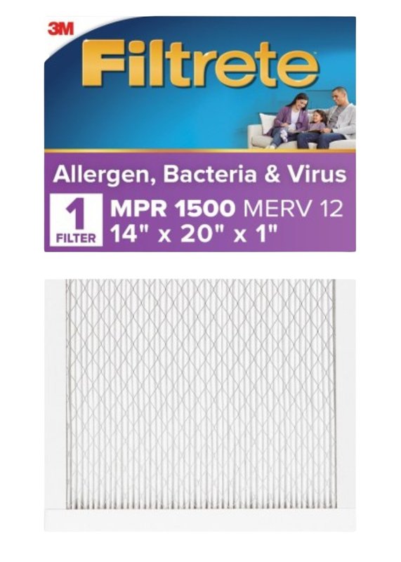 Filtrete 2005DC-6 Air Filter, Electrostatic, Pleated, Ultra Allergen Reduction, 1 in Thick, 20 in L, 14 in W, 11 MERV