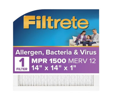 Filtrete UP11-4 Air Filter, 14 in L, 14 in W, 12 MERV, 1500 MPR