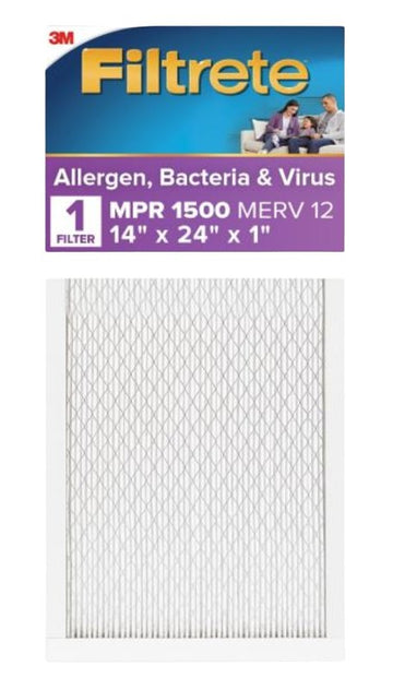 Filtrete UP23-4 Air Filter, 14 in L, 24 in W, 12 MERV, 1500 MPR